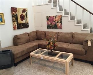 Beautiful suede sectional sofa
