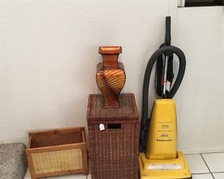 Wicker baskets, Panasonic vacuum cleaner
