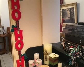 Christmas candles and hanging items