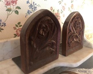 Carved book ends...