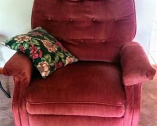 burgandy rocker-recliner