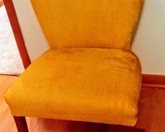 mid-century gold accent chair