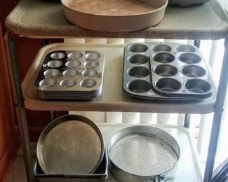 bakeware: Pampered Chef stoneware; aluminum pans/sheets/tins