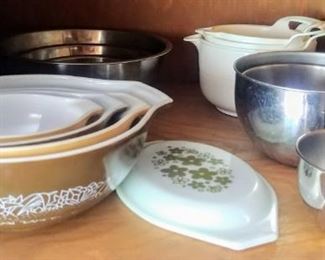 nesting/mixing bowls: Pyrex, Nordicware, etc.