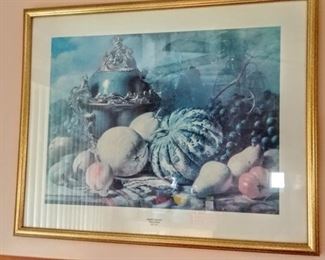 "Autumn Splendor" art print in gold frame
