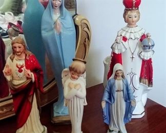 Religious figurines: Fenton, Atlantic Mold, Napcoware, & Artmark