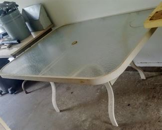 glass-top patio table