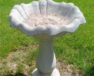 concrete bird bath