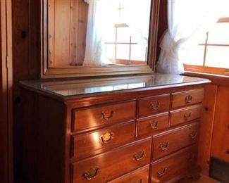Kling Co. Solid Genuine Cherry Wooden Dresser with Mirror           https://ctbids.com/#!/description/share/181571