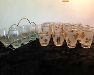 Vintage Gold Leaf Frosted Glasses & More https://ctbids.com/#!/description/share/181401