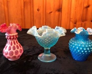 Fenton Hobnail Pieces & Bubble Vase https://ctbids.com/#!/description/share/181420
