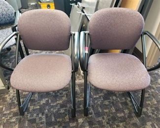 Set of 2 Purple Fabric Office Chairs