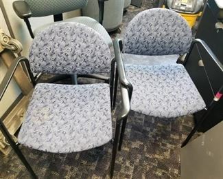 Set of 2 Blue Fabric Office Chairs