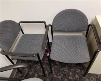 2 Office Chairs Gray Fabric