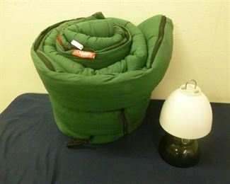 Coleman Sleeping Bag  & Lamp