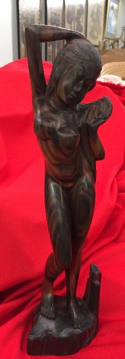 Wooden Hand Carved Lady 