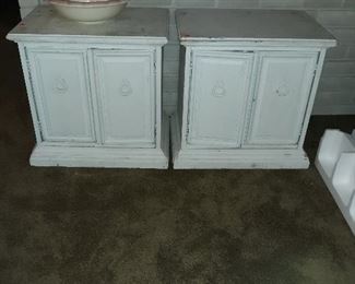 pair of end tables and home decor