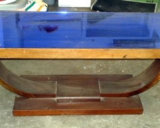 Art Deco Blue Mirror Top Coffee Table