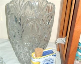 Large Cut Glass Vase