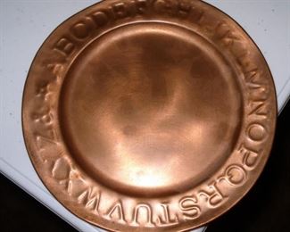 Handmade Copper ABC Plate