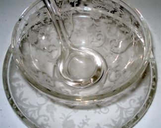 Etched Fostoria Glass