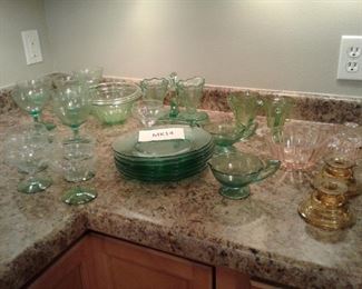 Green, Pink, and Amber Glass