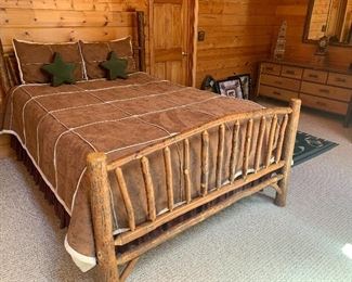 Queen Log  Bed, Old Hickory.  