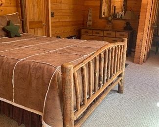 Old Hickory Queen Bed, Dresser and Mirror
