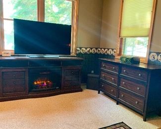 TV, Fireplace Cabinet and Dresser
