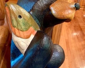One of many Bear Foots & Big Sky Bear & Moose Carvings by Jeffrey Fleming.  This one stands 4' tall