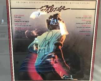 Autographed Album cover of footloose, Kenny Loggins ran album cover of footloose, Kenny Loggins framed. 