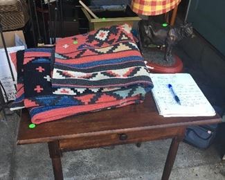 Lovely Kilim Rug and Reproduction Tavern Type Table
