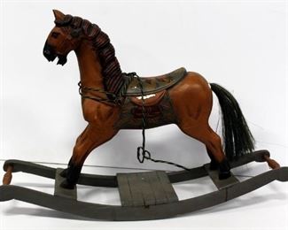 Vintage Rocking Horse, Approximately 22"H x 32"W x 9"D