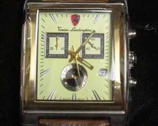 Tonino Lamborghini Men's Chronograph Wrist Watch Model 7L-L1, Swiss Movement, Water Resistant 50M, Genuine Leather Band, In Box