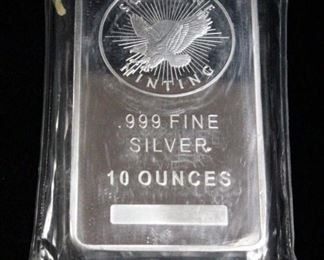 Sunshine Minting 10 Oz. .999 Fine Silver Bar