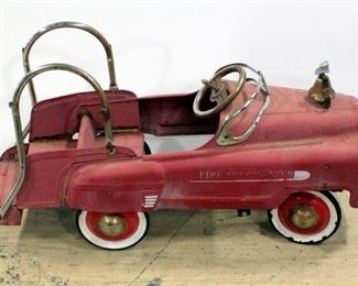 Vintage Firetruck No. 9 Pedal Car With Bell And Racks