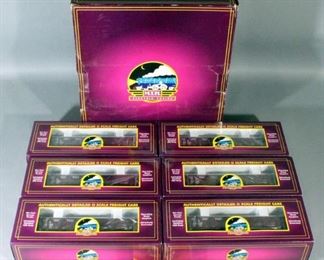 M.T.H. Electric Trains Santa Fe 50-Ton Composite Drop Bottom Gondola 6-Car Set, 20-90508 B, C, D, E, F And G, All In Boxes