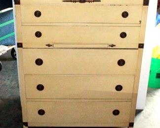 Vintage Chest of Drawers, 5 Drawers, Dovetail Construction, 50"H x 35.5"W x 20.5"D