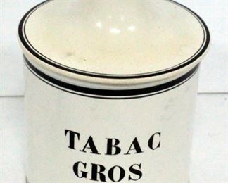 Digoin & Sarreguemines Ceramic Tobacco Jar WIth Lid 9.5"H