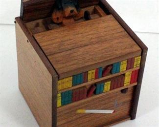 Musical Cigarette Dispenser, Dog Rises Out Of Box To Dispense Cigarette