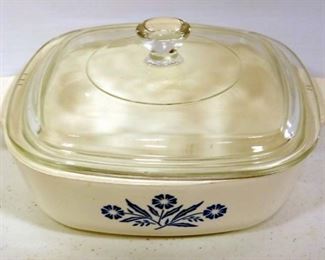 Kitchenware Includes Corning Casserole Dishes, Corning Skillet And Rippled Glass Jars, Qty. 8