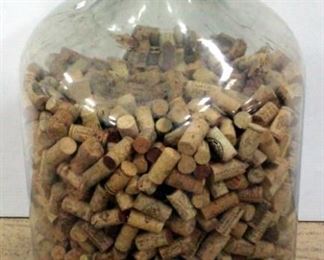 Cork Collection In Large Glass Jar 26"H x 15"Dia