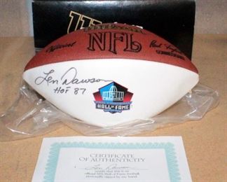 Len Dawson Autographed Hall Of Fame Football With COA In Box