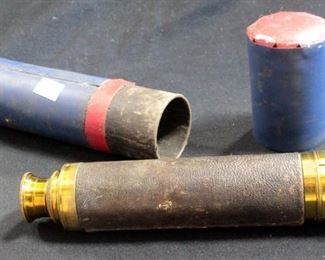 Vintage Extendable Telescope With Leather Grip And Carry Case