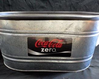 Galvanized Coca-Cola Zero Bucket WIth Insulating Liner 9.5"H x 21"W x 13"D