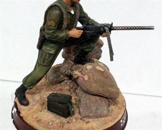 GI Joe Military Metal Series "Holding The Line" Collectors Statue With COA In Box