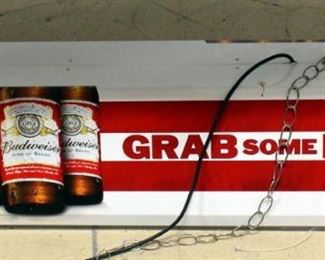 Budweiser Hanging Bar/Pool Table Light 10"H x 46"W x 13.75"D, Powers On