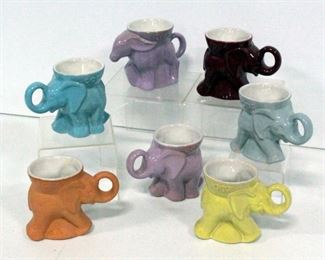 Frankoma Political Series Mugs From 1980s, Includes 6 GOP Mugs And 1 DEM Mug