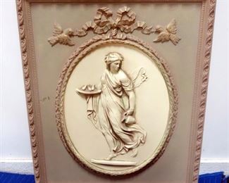 Fiberglass Relief Of A Woman, Framed 27.5"W x 33.5"H x 3"D