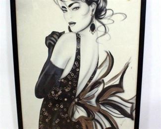 3 Framed Images Of Women, Black & White Tone W/ Some Coloring, Qty. 3 Includes Artists Kimiko Kojima, Jennifer Janeko, & Herb Ritts